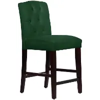 69-7VLVEMR Velvet Emerald Tufted Arched Back Counter Stool