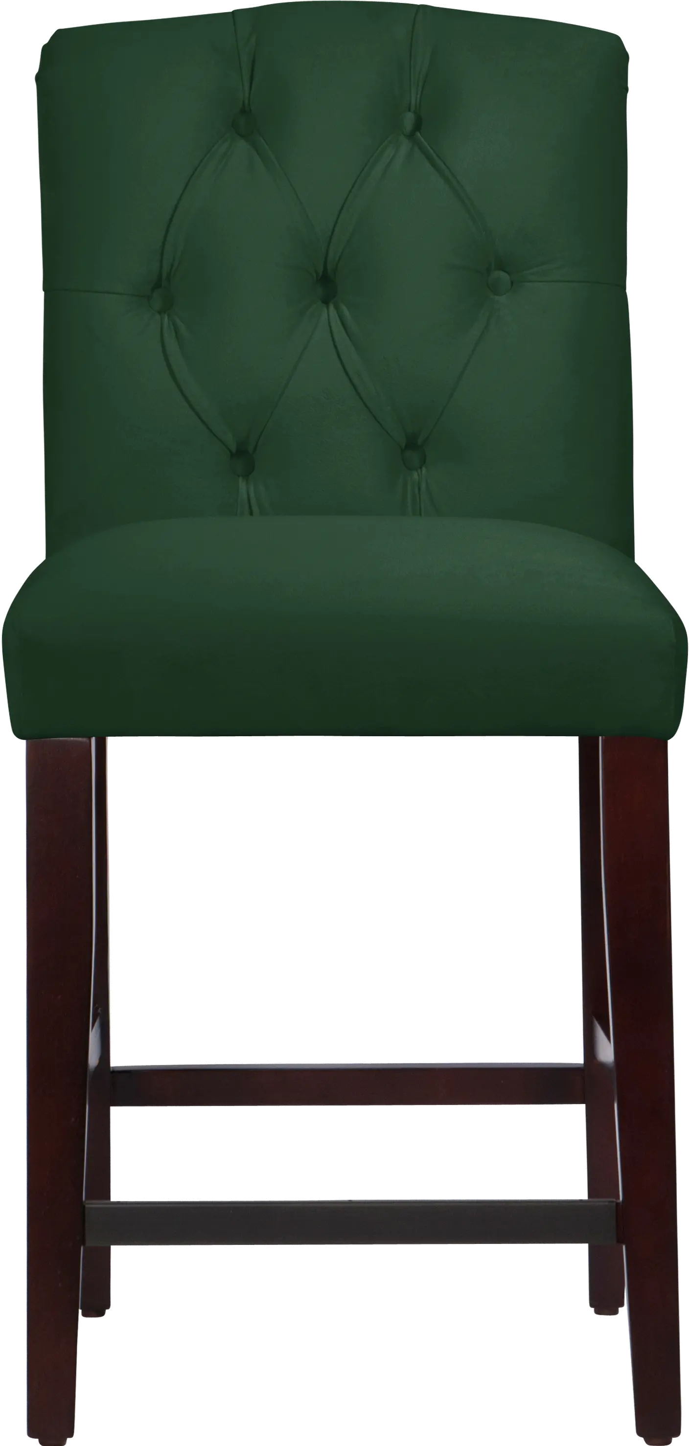 69-7VLVEMR Velvet Emerald Tufted Arched Back Counter Stool-2