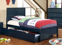 Classic Navy Blue Twin Size Bed - Prismo