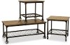 Rustic Elm and Black 3 Piece Coffee Table Set - Craft