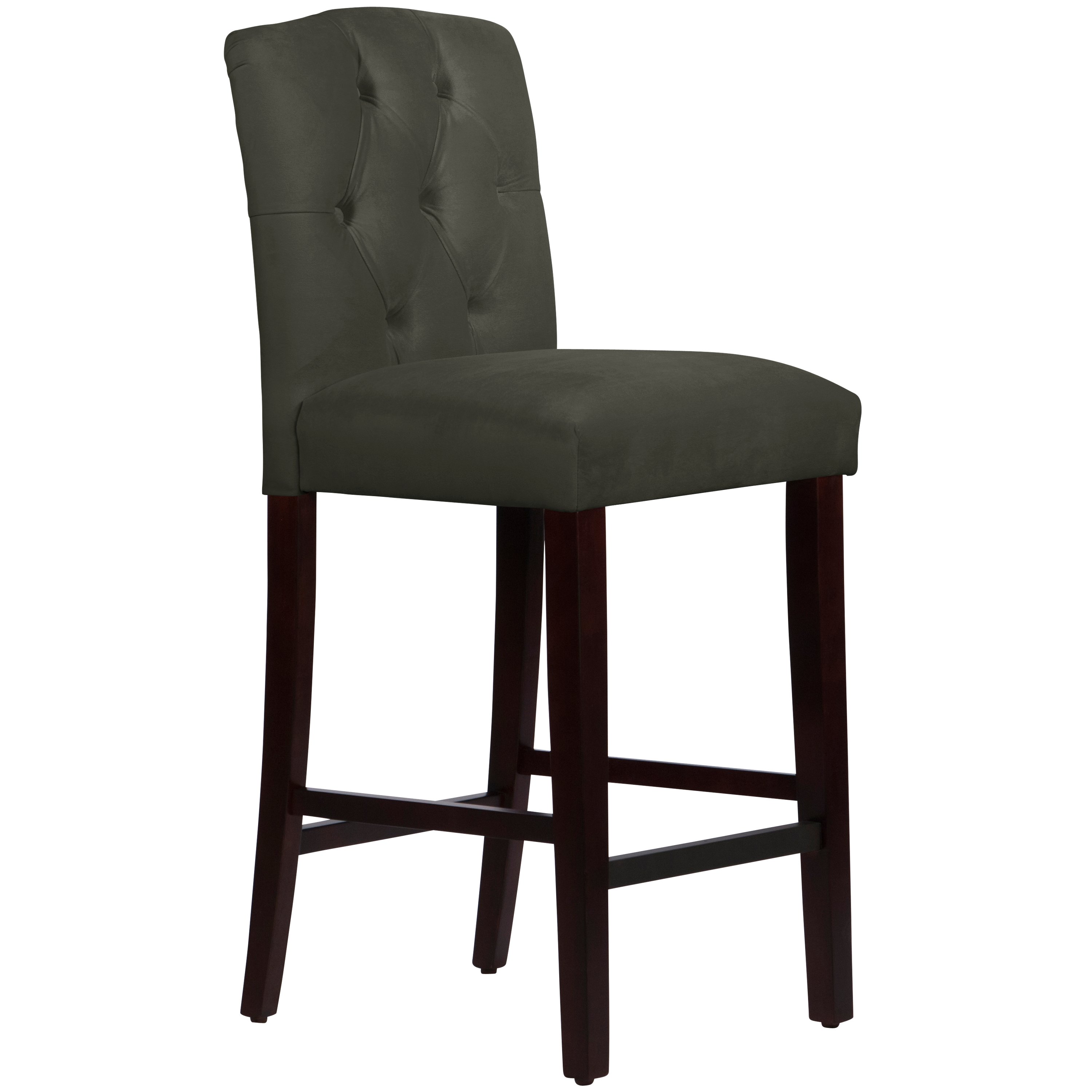 69-7VLVPWT Velvet Pewter Tufted Arched Back - Counter Stool-1
