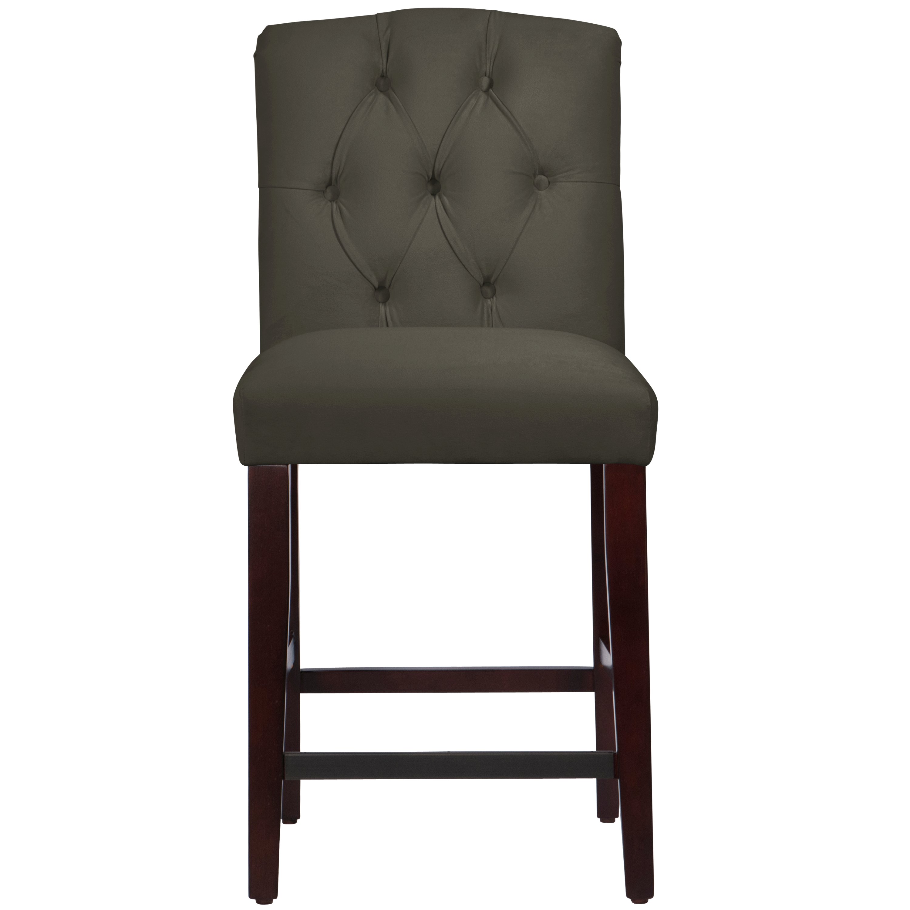 69-7VLVPWT Velvet Pewter Tufted Arched Back - Counter Stool-4
