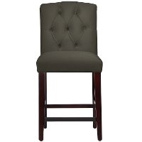 69-7VLVPWT Velvet Pewter Tufted Arched Back - Counter Stool-4