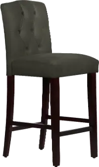 69-7VLVPWT Velvet Pewter Tufted Arched Back Counter Stool