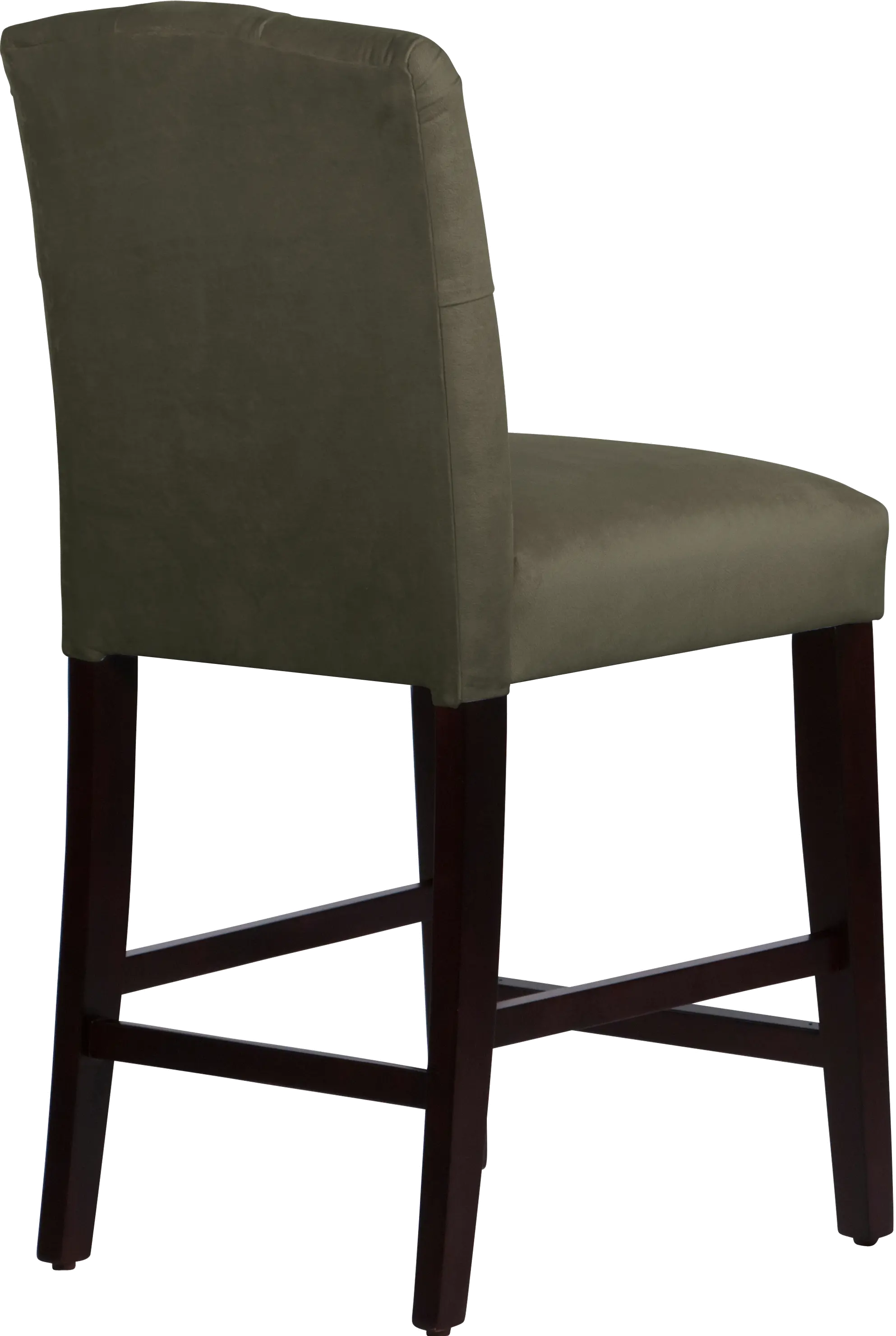 69-7VLVPWT Velvet Pewter Tufted Arched Back Counter Stool-3