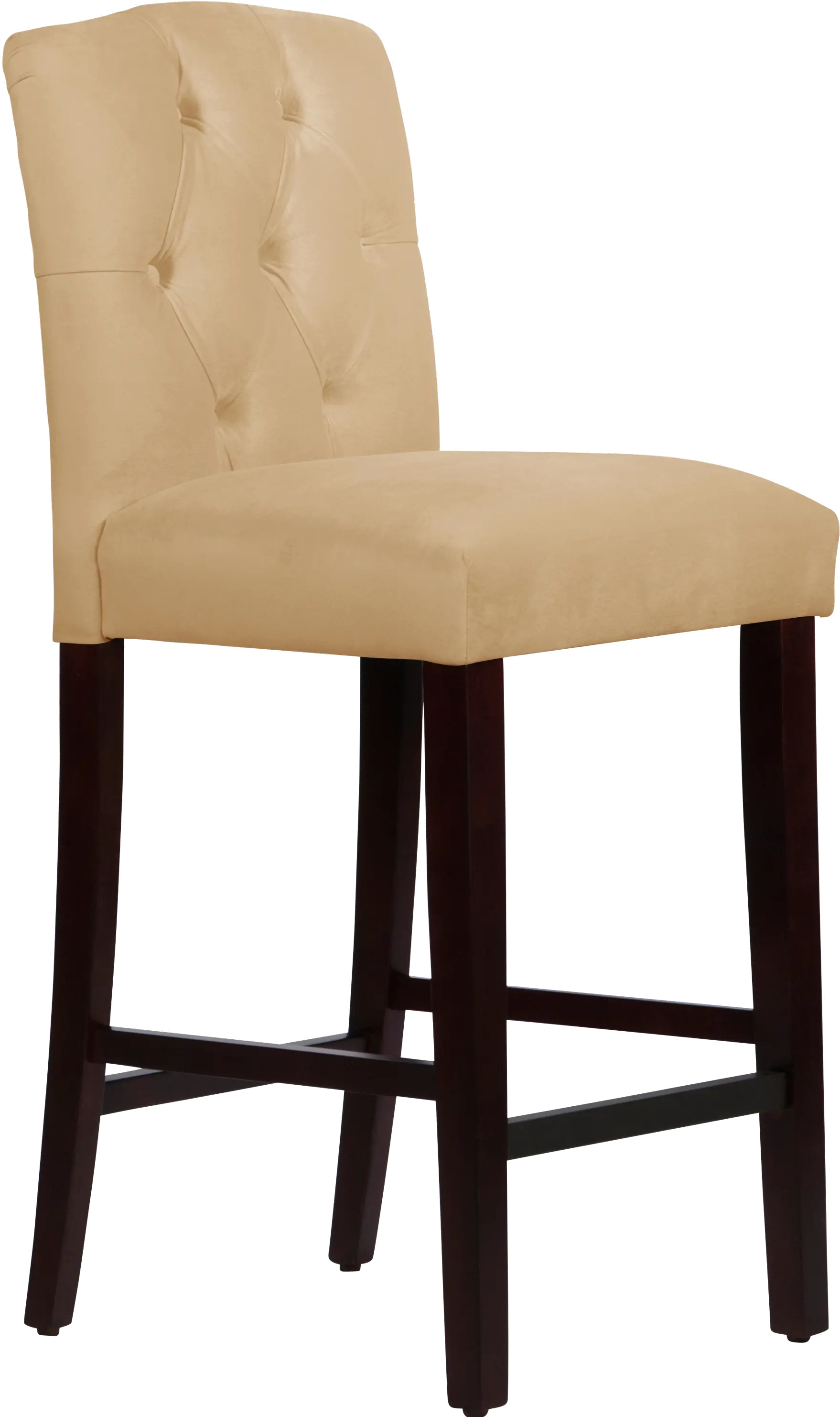 69-8VLVBCK Velvet Buckwheat Tufted Arched Back Bar Stool-1