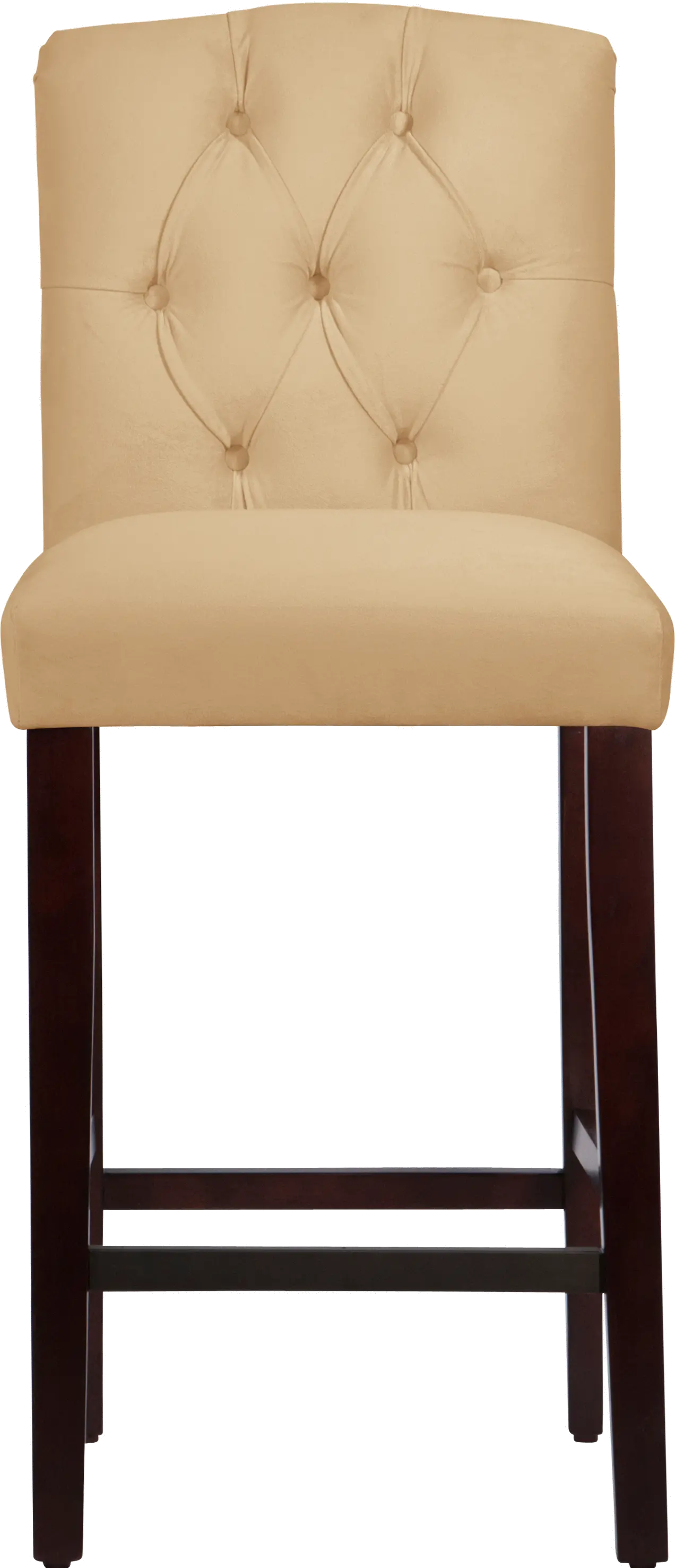 69-8VLVBCK Velvet Buckwheat Tufted Arched Back Bar Stool-2