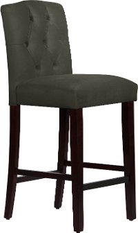 69-8VLVPWT Velvet Pewter Tufted Arched Back - Bar Stool