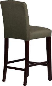 69-8VLVPWT Velvet Pewter Tufted Arched Back - Bar Stool-3