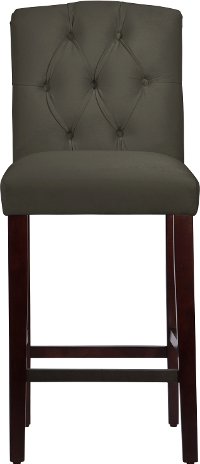 69-8VLVPWT Velvet Pewter Tufted Arched Back - Bar Stool-4