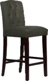 69-8VLVPWT Velvet Pewter Tufted Arched Back Bar Stool