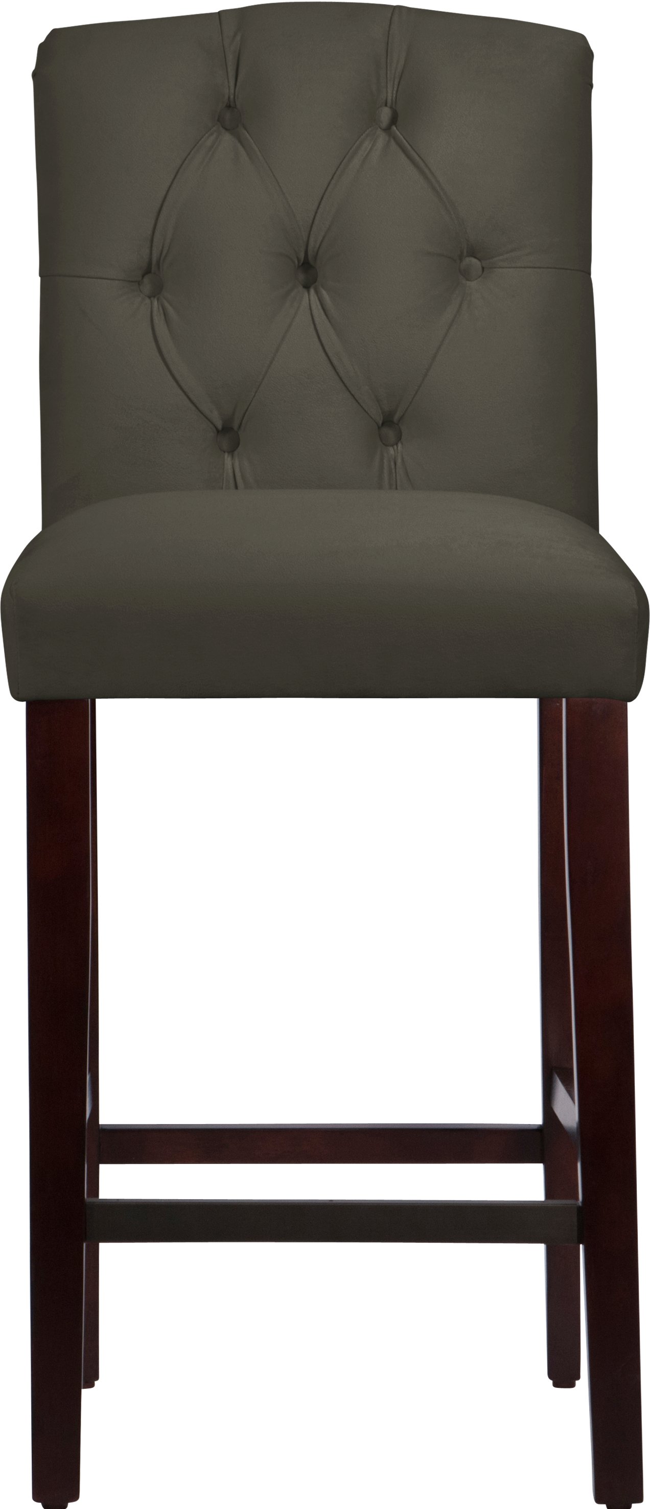 69-8VLVPWT Velvet Pewter Tufted Arched Back Bar Stool-4