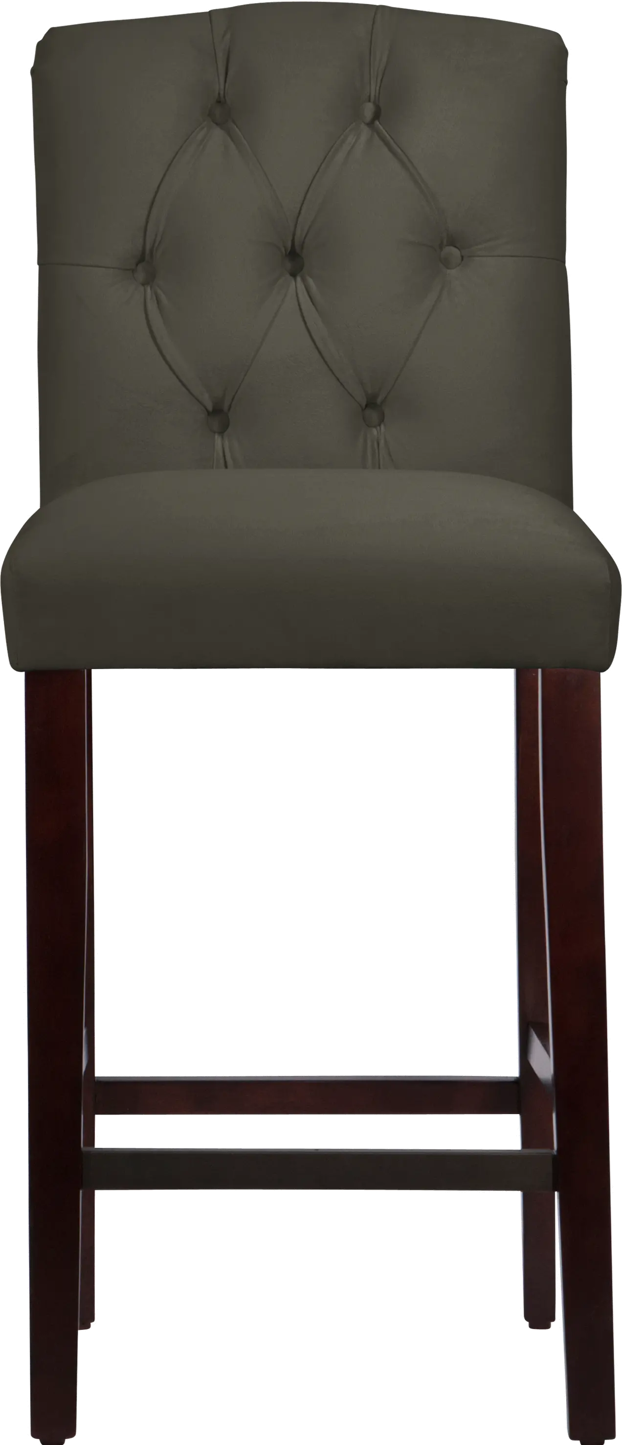 69-8VLVPWT Velvet Pewter Tufted Arched Back Bar Stool-4