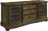75 Inch Glazed French Pecan TV Stand - Touraine