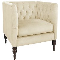 3005RGLANTWHT Regal Antique White Tufted Arm Chair