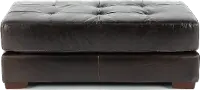 Mayfair Rustic Contemporary Tobacco Brown Leather Ottoman