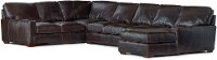 Contemporary Brown Leather 4 Piece Sectional Sofa - Mayfair