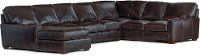 Mayfair Brown Contemporary 4 Piece Leather Sectional Sofa