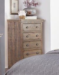Gray Solid Pine Chest