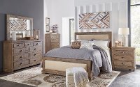 Pine & Gray Casual Rustic King Upholstered California King Bed - Willow