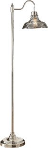Nickel Floor Lamp with Smoke Glass Shade
