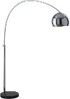 Dark Chrome Metal Arc Floor Lamp
