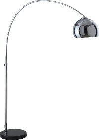Dark Chrome Metal Arc Floor Lamp
