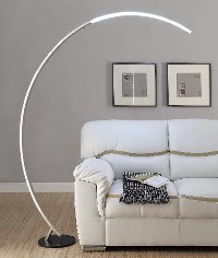 Metal Nickel Arc Floor Lamp