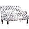 9506HNDFLRIND Hand Flora Indigo Settee -1