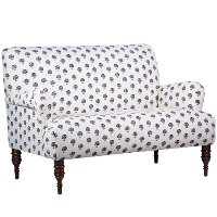 9506HNDFLRIND Hand Flora Indigo Settee