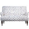 9506HNDFLRIND Hand Flora Indigo Settee -2