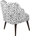 96-1TGBLCWHT Togo Black And White Modern Chair -3