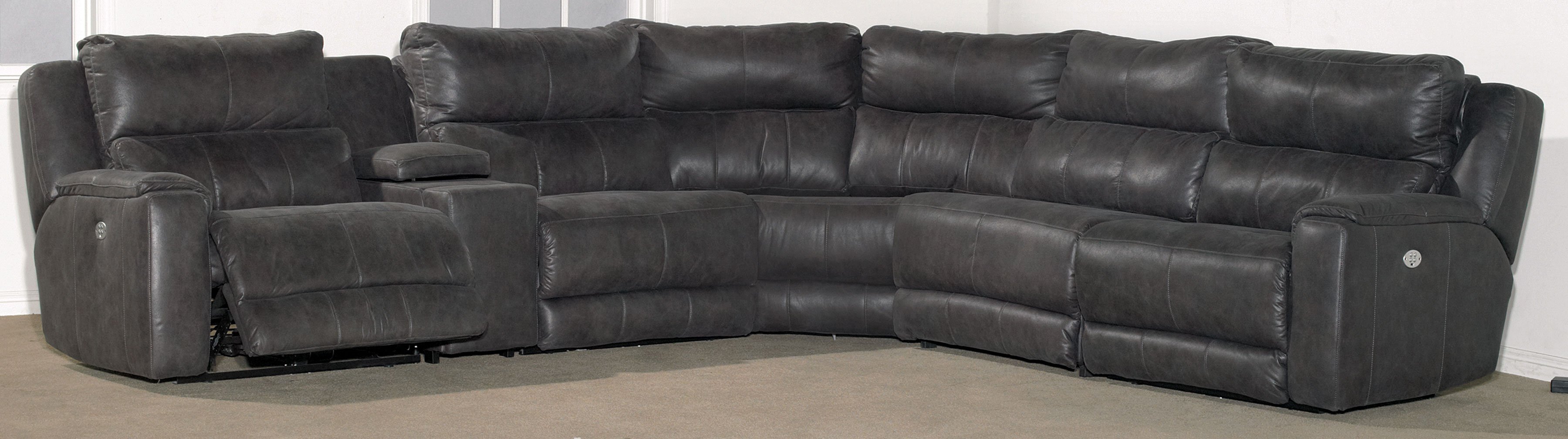 Slate Gray 6 Piece Power Reclining Sectional Sofa - Dazzle-1