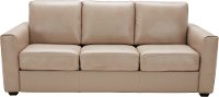 Tan Leather-Match Queen Sofa Bed - Denver