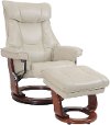 Augusta Taupe Swivel Recliner & Ottoman - Stress Free