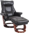 Augusta Java Brown Swivel Recliner & Ottoman - Stress Free