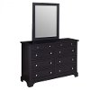 Black 6-Drawer Dresser & Mirror - Bedford -2