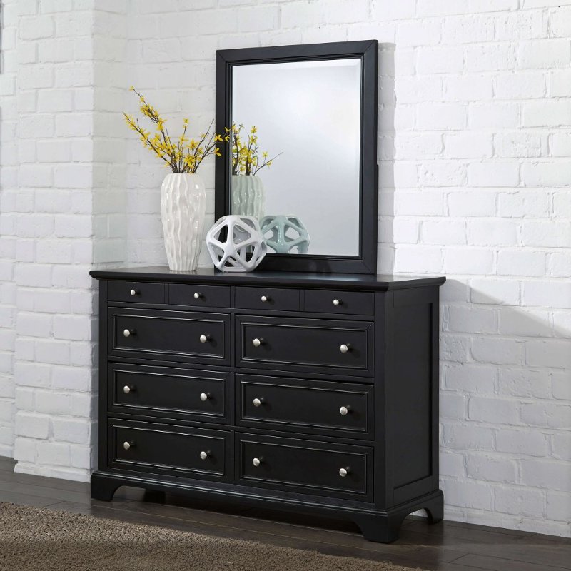 Black 6 Drawer Dresser Mirror Bedford Rc Willey Furniture Store