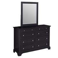 Black 6-Drawer Dresser & Mirror - Bedford -2