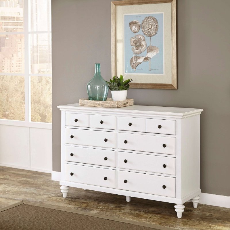 White 6 Drawer Dresser Bermuda Rc Willey Furniture Store