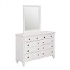 White 6-Drawer Dresser & Mirror - Bermuda -2