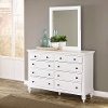 White 6-Drawer Dresser & Mirror - Bermuda
