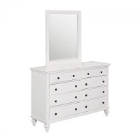 White 6-Drawer Dresser & Mirror - Bermuda -2