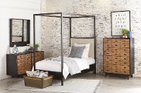 Magnolia Home Furniture Ivory & Metal Twin Canopy Bed