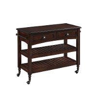Bourbon Kitchen Cart with Wood Top - Country Comfort -2