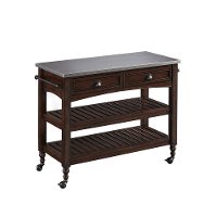 Bourbon Kitchen Cart with Stainless Steel Top - Country Comfort -2