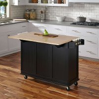 Black Wood Top Kitchen Cart - Liberty-2