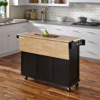 Black Wood Top Kitchen Cart - Liberty-4