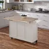 4511-95 White Wood Top Kitchen Cart - Liberty