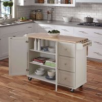 White Wood Top Kitchen Cart - Liberty-2